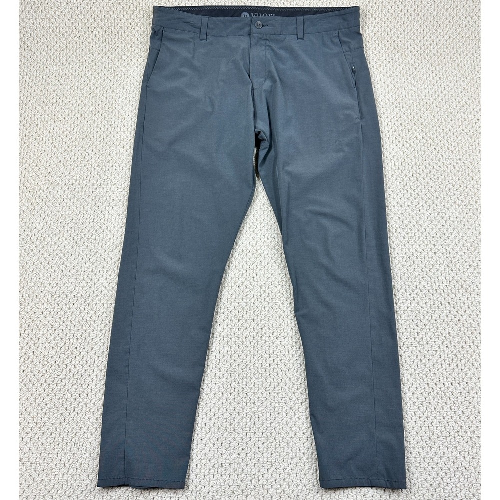 Vuori Aim Pants Mens 38 Charcoal Gray Performance Stretch Tapered Trousers Golf